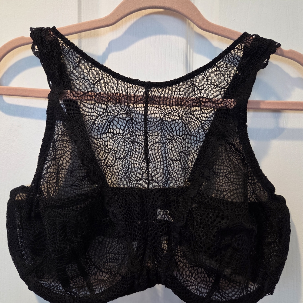 Cacique Black Lace Mesh Bralette